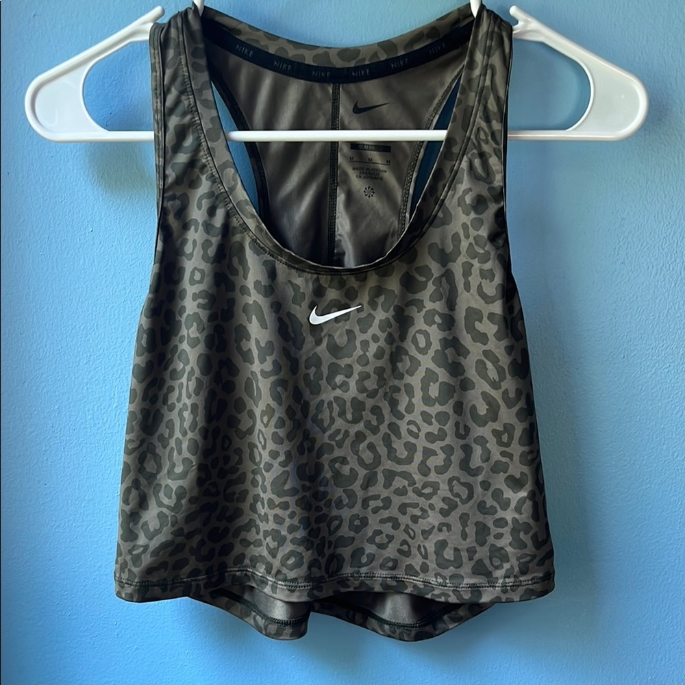 Nike Dri-Fit Leopard Print Tank Top Womens Slim Fit
